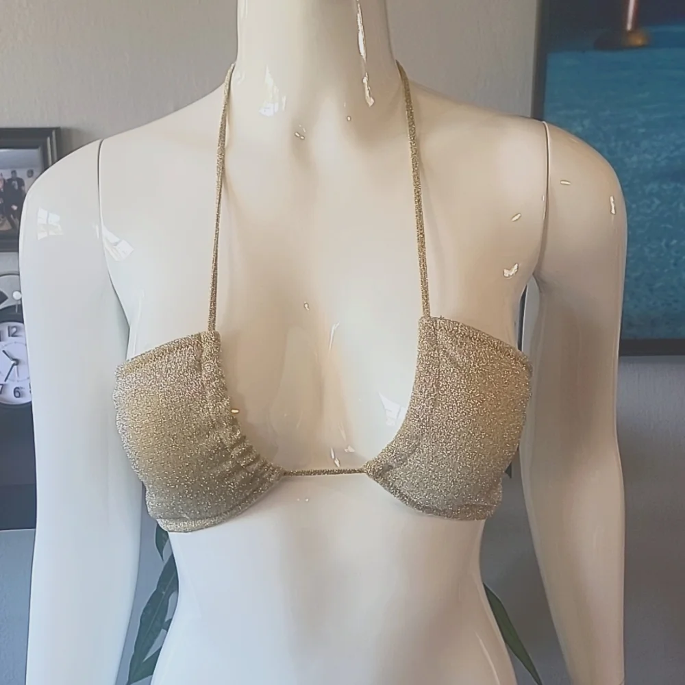 ASTRO gold sparkle brown inner linning top - Picture 1 of 4